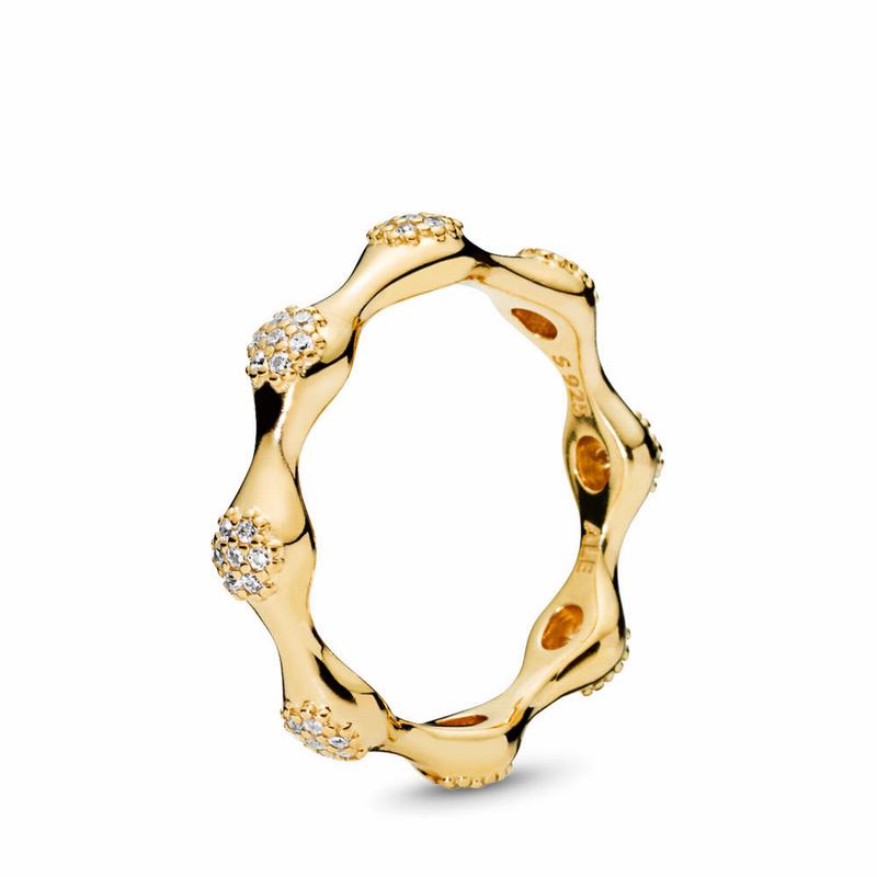 Pandora Shine™ Modern LovePods™ Stackable Ring NZ Sale, 18ct Gold Plated (745038-HOT)